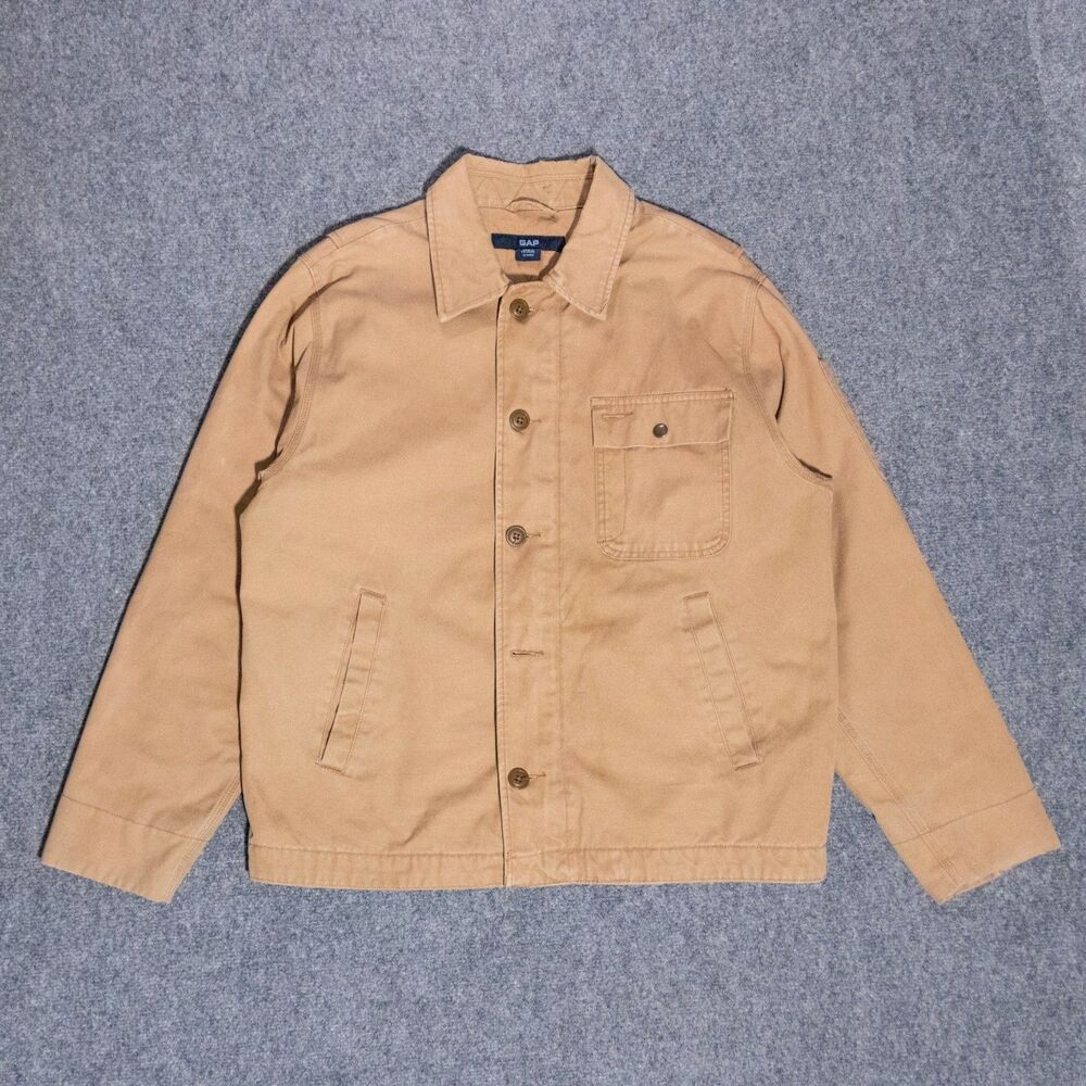 Vintage Gap Canvas Work Chore Jacket Mens Medium Brown Barn Retro Western Coat
